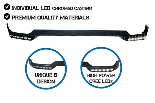 Frontschürze Mit LED-TFL-Verlängerung Und Oberer Spoilerlippe Passend Für Mercedes G-Klasse W463 (1989-2017) KITT