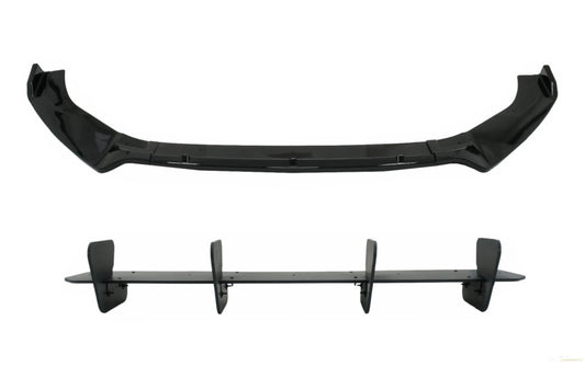 Frontschürzenansatz Spoilerlippe Mit Heckschürzenansatz Passend Für VW Golf 7.5 GTI (2017-2020) Schwarz KITT