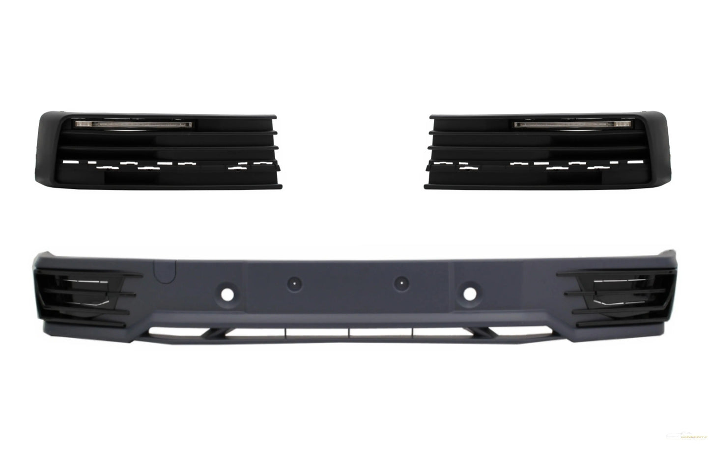Frontschürzenaufsatzspoiler Mit LED Tagfahrlicht Passend Für VW Transporter T6 (2015) Sportline Design KITT