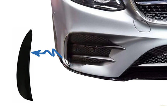 Frontschürzenklappen Seitenfinnen Flics Passend Für Mercedes E-Klasse W213 S213 C238 A238 E43 E53 Design Black Edition KITT