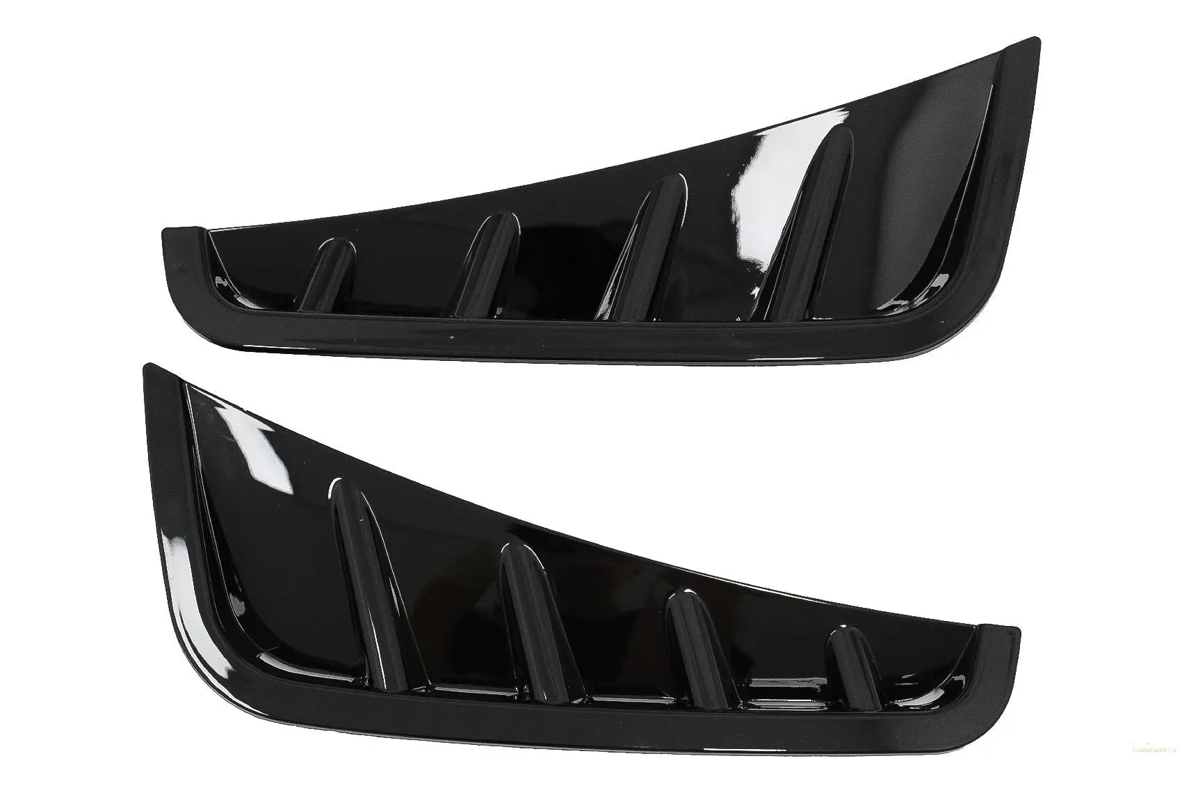 Frontschürzenklappen Seitenflossen Flics Passend Für Mercedes C-Klasse W205 S205 Limousine T-Modell Facelift (2018-2020) Piano Black KITT Specials