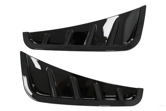Frontschürzenklappen Seitenflossen Flics Passend Für Mercedes C-Klasse W205 S205 Limousine T-Modell Facelift (2018-2020) Piano Black KITT Specials