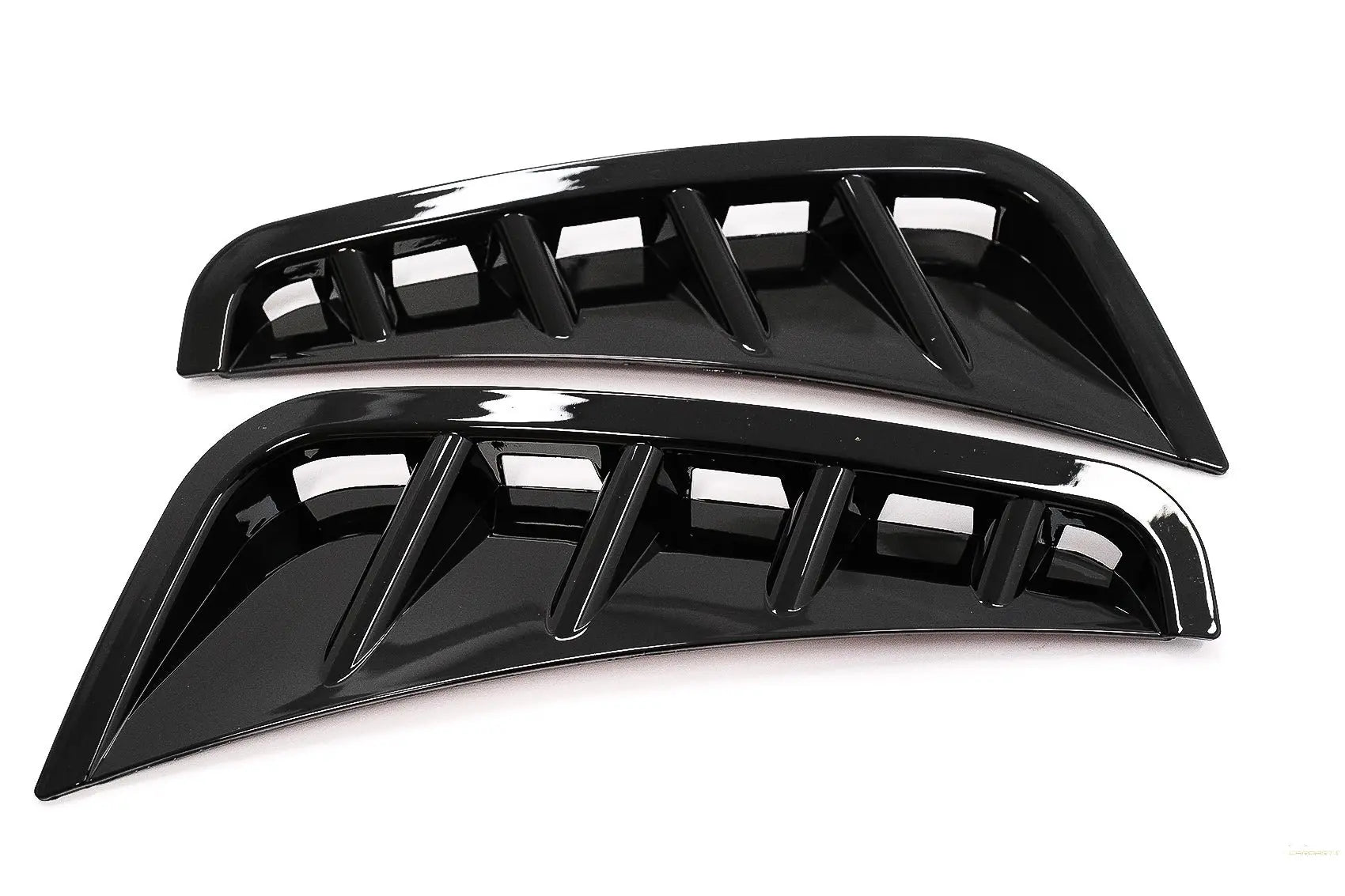 Frontschürzenklappen Seitenflossen Flics Passend Für Mercedes C-Klasse W205 S205 Limousine T-Modell Facelift (2018-2020) Piano Black KITT Specials