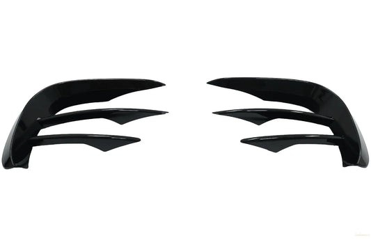 Frontschürzenklappen Seitenflossen Flics Passend Für Mercedes E-Klasse W213 S213 C238 A238 Facelift (2020) Piano Black Für AMG Sport Line KITT
