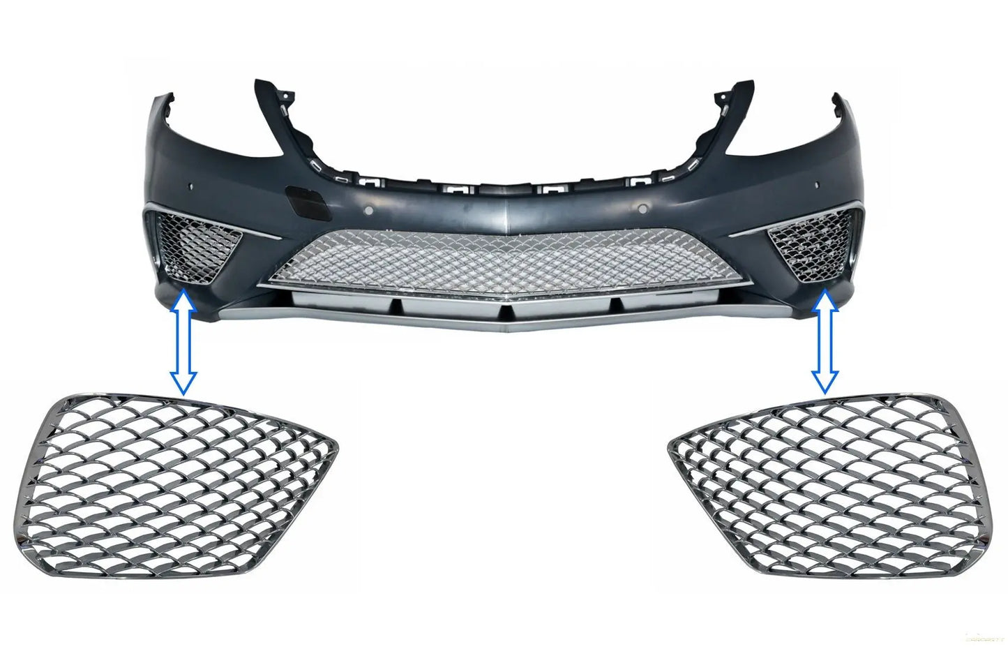 Frontstoßstange Chrom Seitengitter Passend Für Mercedes S-Klasse W222 (2013-2017) S65 Design KITT