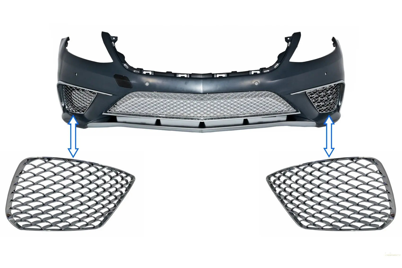 Frontstoßstange Chrom Seitengitter Passend Für Mercedes S-Klasse W222 (2013-2017) S65 Design KITT