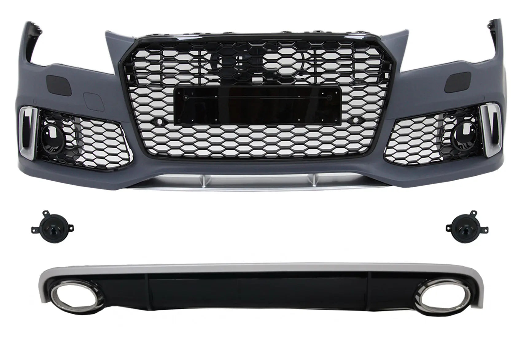 Frontstoßstange Mit Diffusor & Endrohren Passend Für Audi A7 4G Pre-Facelift (2010-2014) RS7 Design KITT