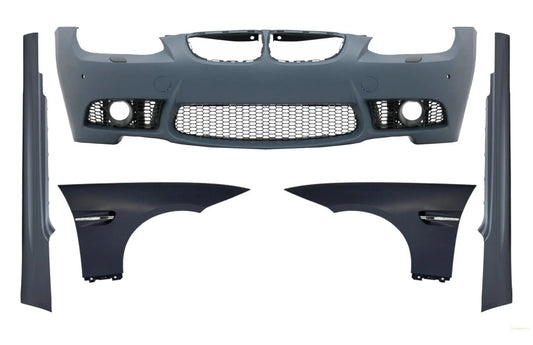 Frontstoßstange Mit FrontKotflügeln Und Seitenschwellern Passend Für BMW 3er E92 Coupé E93 Cabrio (2006-2009) M3 Look Mit PDC Ohne Projektoren KITT