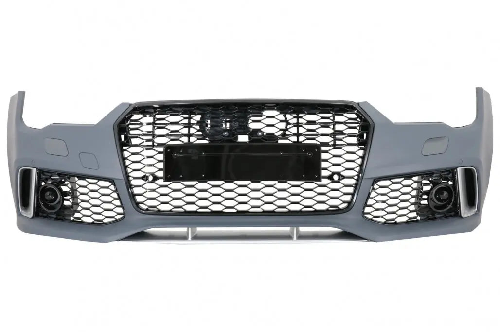 Frontstoßstange Mit Heckdiffusor Schwarz Und Endrohren Passend Für Audi A7 4G Facelift (2015-2018) RS7 Design Nur S-Line KITT