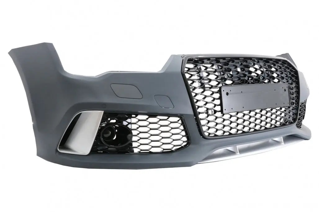 Frontstoßstange Mit Heckdiffusor Schwarz Und Endrohren Passend Für Audi A7 4G Facelift (2015-2018) RS7 Design Nur S-Line KITT
