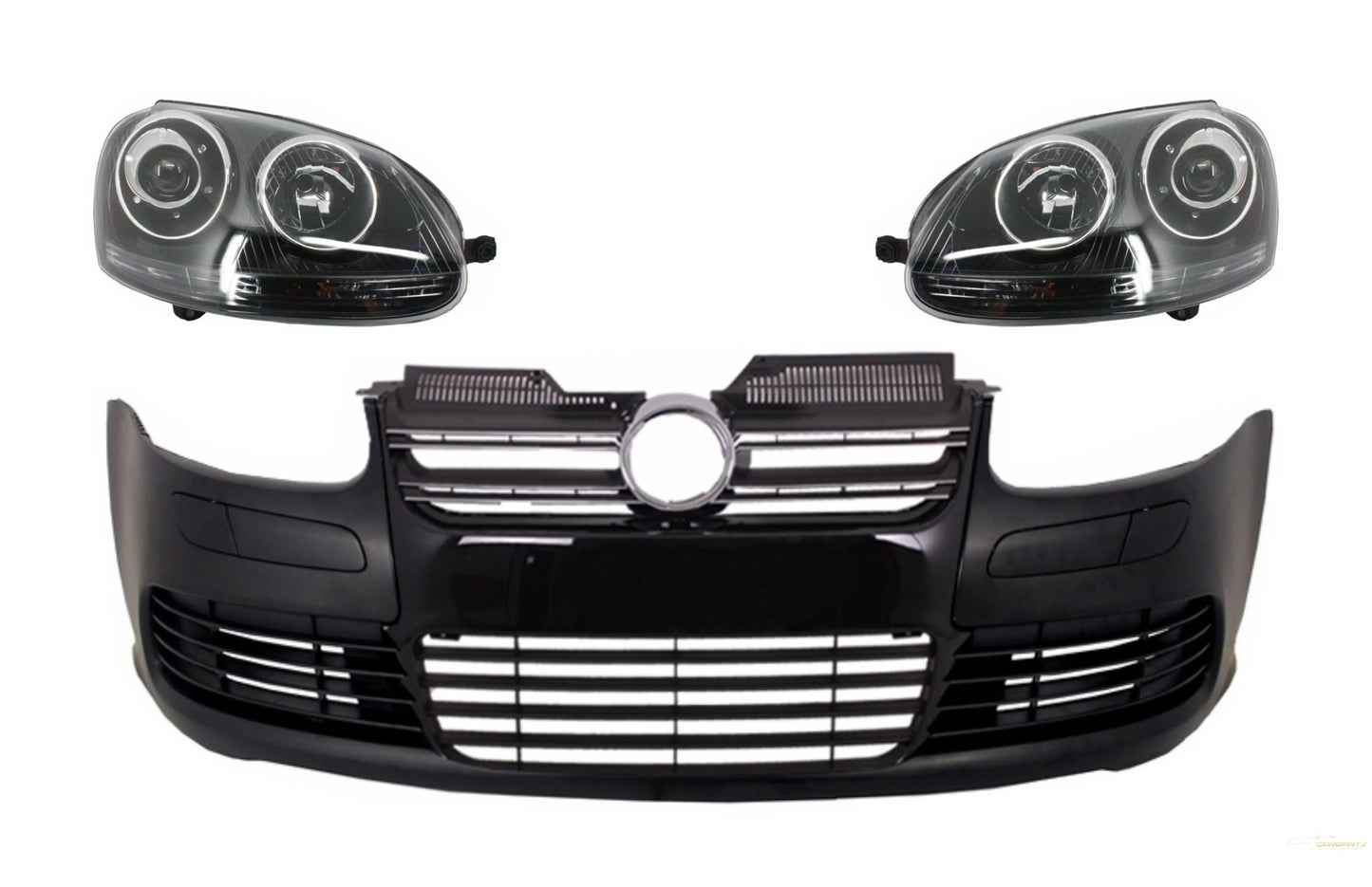 Frontstoßstange Mit Scheinwerfern Passend Für VW Golf V 5 (2003-2007) Jetta (2005-2010) GTI R32 Look Black Edition KITT