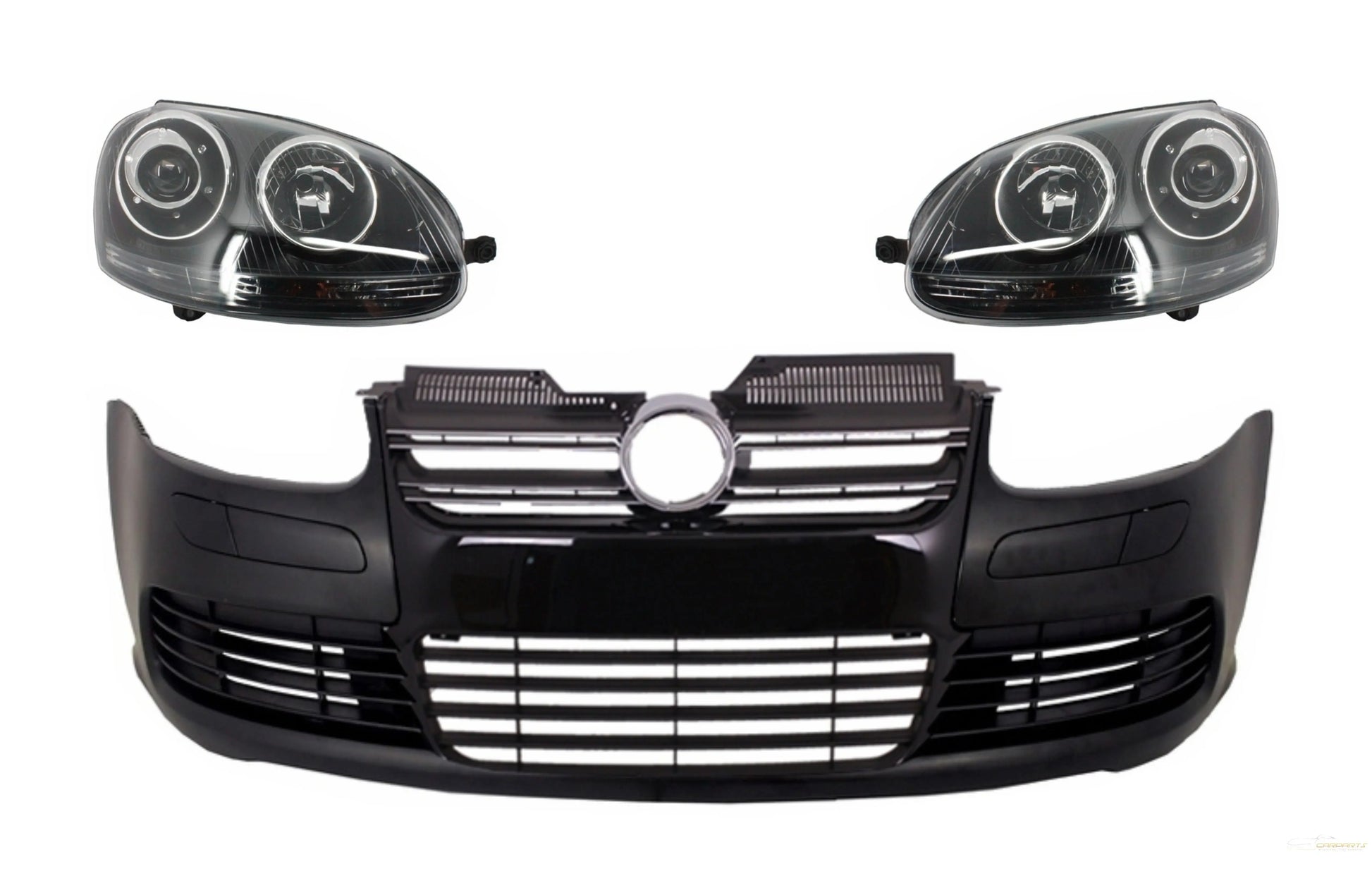 Frontstoßstange Mit Scheinwerfern Passend Für VW Golf V 5 (2003-2007) Jetta (2005-2010) GTI R32 Look Black Edition KITT