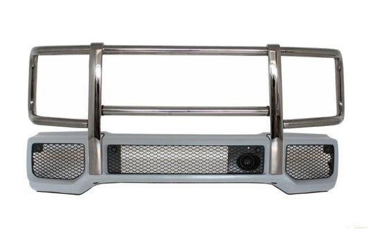 Frontstoßstange Mit Schwarzem Bullbar Chrom Passend Für Mercedes G-Klasse W463 (1989-2018) G63 G65 Design KITT
