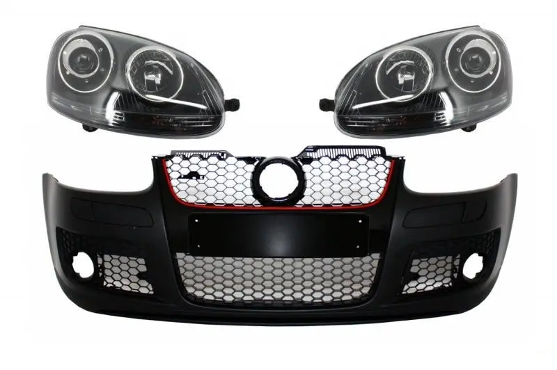 Frontstoßstange Mit Xenon-Look Scheinwerfer Schwarz Passend Für VW Golf 5 V Mk5 (2003-2007) Jetta (2005-2010) GTI-Design KITT