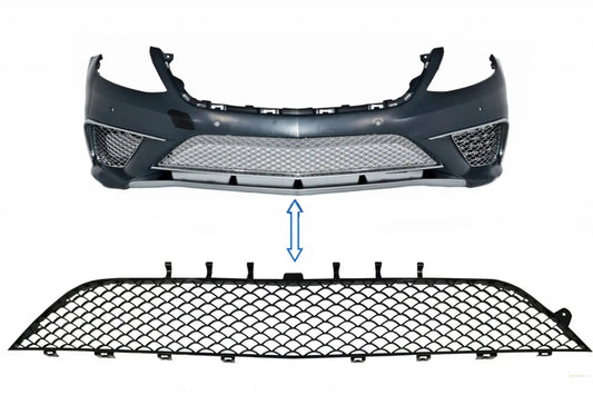 Frontstoßstange Mittleres Unteres Gitter Passend Für Mercedes S-Klasse W222 (2013-2017) S63 Design Piano Black KITT