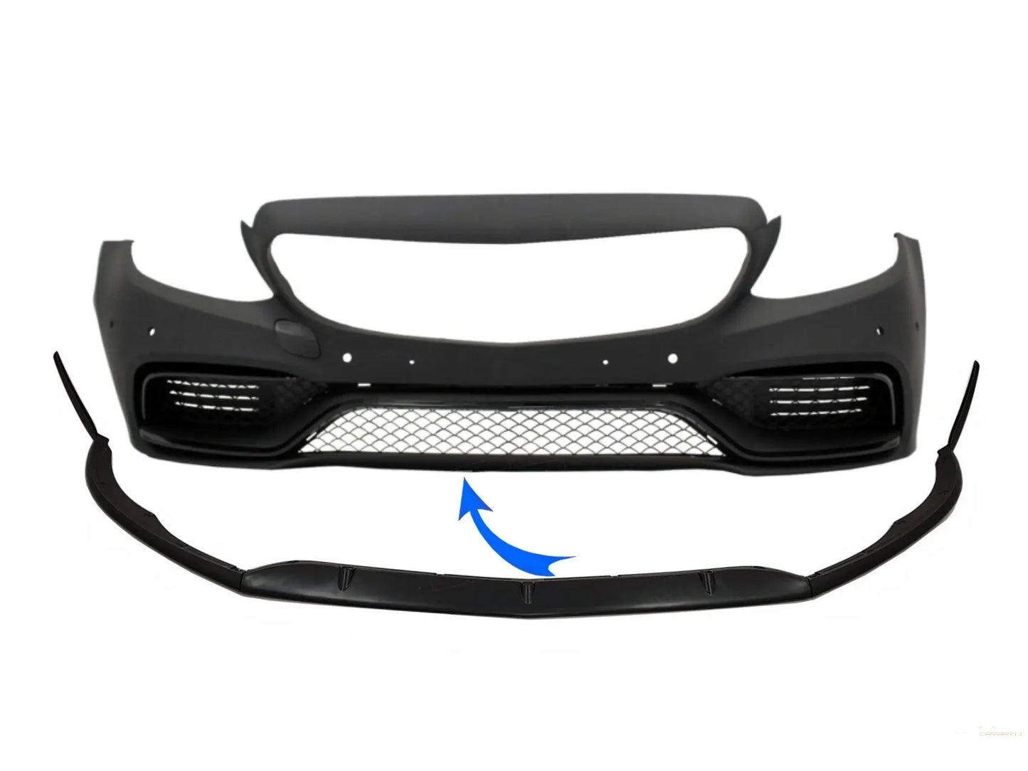 Frontstoßstange Passend Für Mercedes C-Klasse W205 S205 A205 C205 (2014-2018) Limousine T-Modell Coupé Cabrio Edition 1 Design Mattschwarz KITT