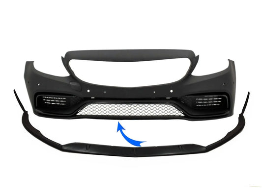 Frontstoßstange Passend Für Mercedes C-Klasse W205 S205 A205 C205 (2014-2018) Limousine T-Modell Coupé Cabrio Edition 1 Design Mattschwarz KITT