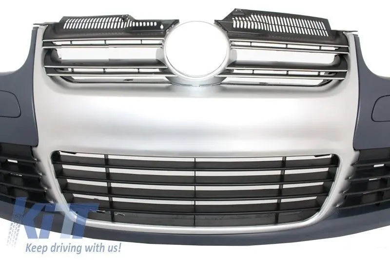 Frontstoßstange Passend Für VW Golf V 5 (2003-2007) Jetta (2005-2010) R32-Look Kühlergrill In Gebürsteter Alu-Optik KITT