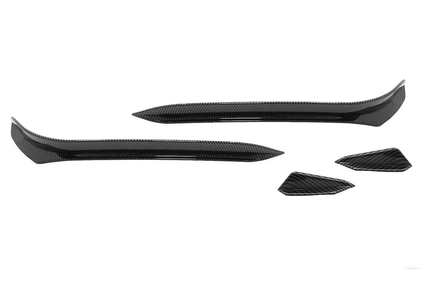 Frontstoßstange Seitliche Finnen Flaps Passend Für VW Golf 7.5 GTI 5g Fließheck (2017-2020) Carbon Look KITT