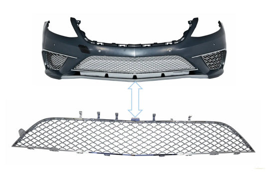 Frontstoßstange Verchromter Mittlerer Unterer Kühlergrill Passend Für Mercedes S-Klasse W222 (2013-2017) S65 Design KITT