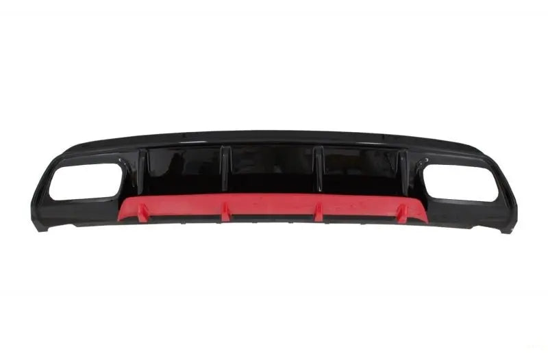 Heckdiffusor Mit Endrohrblenden Chrom Und Splitterfinnen Passend Für Mercedes A-Klasse W176 (2012-2018) A45 Facelift Design Red Edition KITT