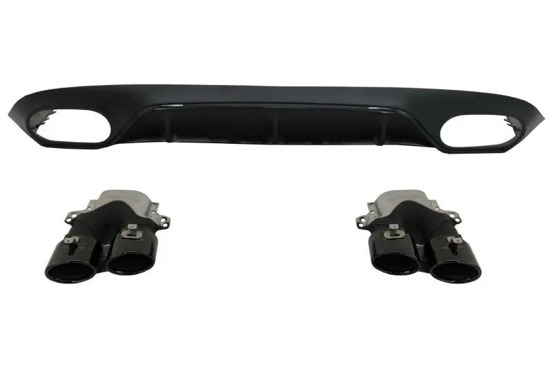 Heckdiffusor Mit Endrohren Und Kofferraumspoiler Passend Für Mercedes E-Klasse C238 AMG Sport Line (2016+) E53 Design Schwarz KITT