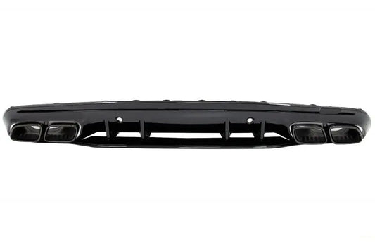 Heckdiffusor Mit Schwarzen Spitzen Und Kofferraumspoiler Passend Für Mercedes C-Klasse W205 (2014-2020) C63s GTs Design Nur Für AMG Sport Line KITT