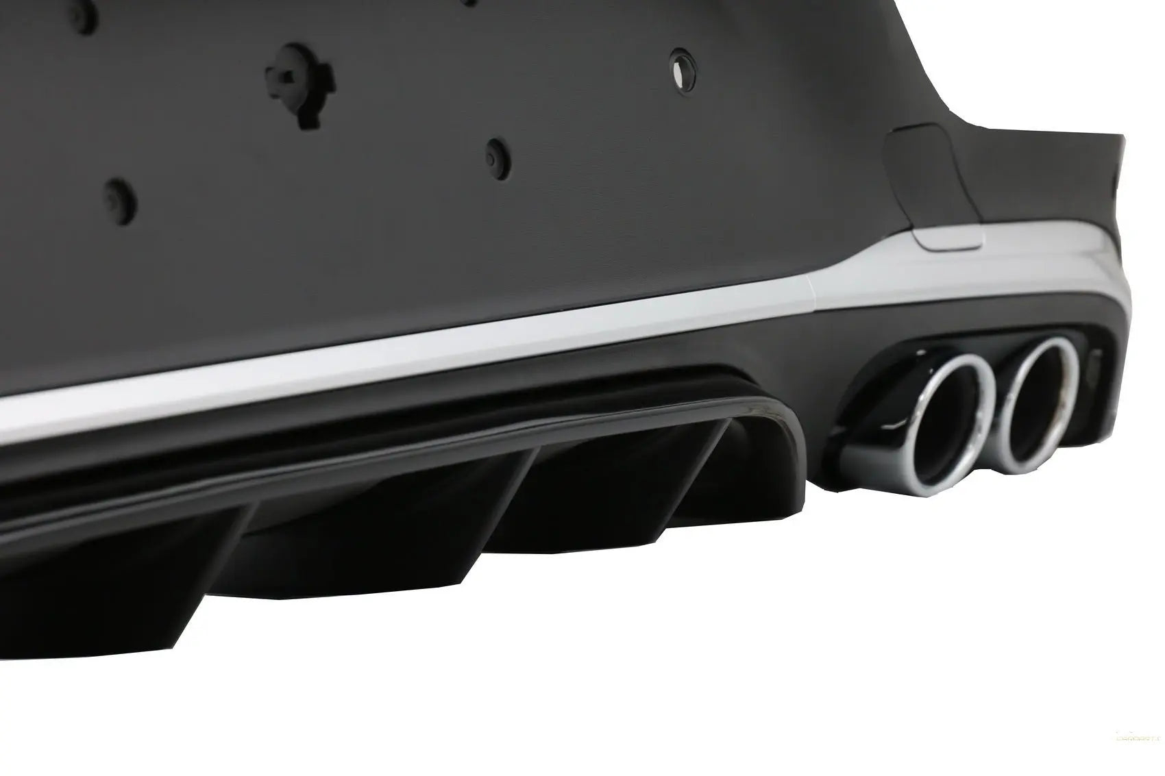 Heckdiffusor Mit Silbernen Schalldämpferspitzen Passend Für Mercedes GLC Coupe Facelift C253 (2020-) GLC43 Design KITT