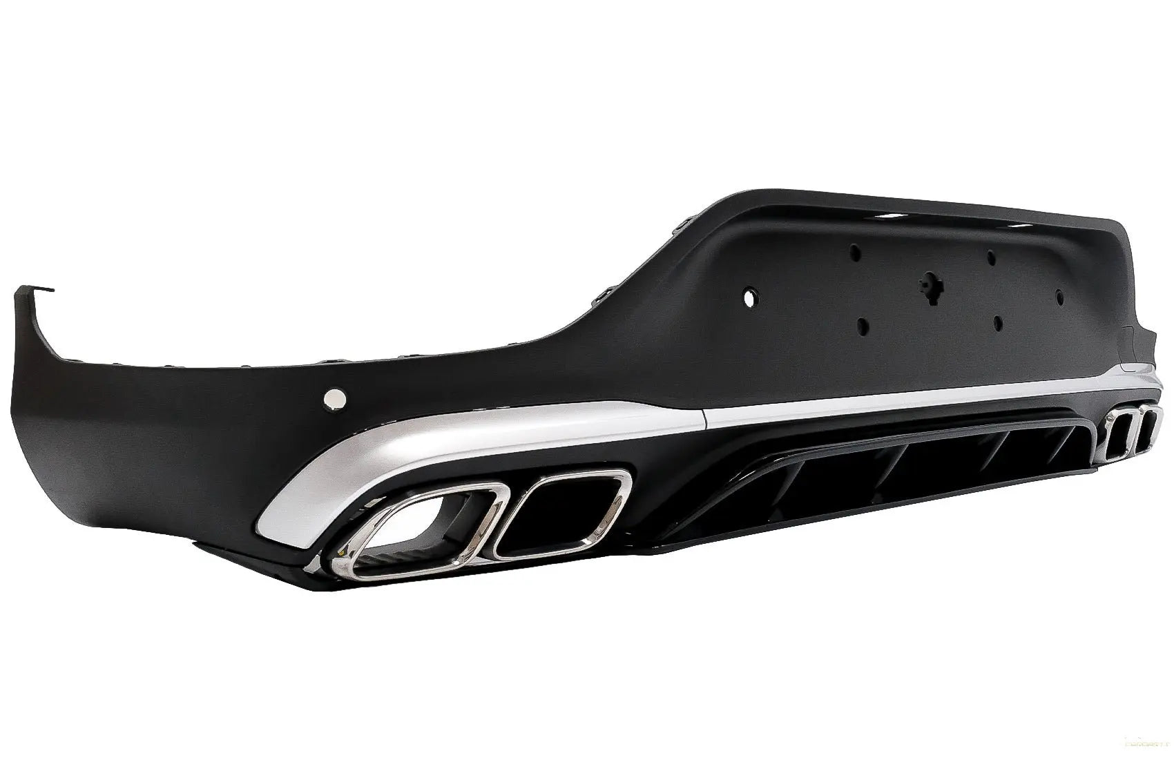 Heckdiffusor Mit Silbernen Schalldämpferspitzen Passend Für Mercedes GLC Coupe Facelift C253 (2020-) GLC63 Design KITT