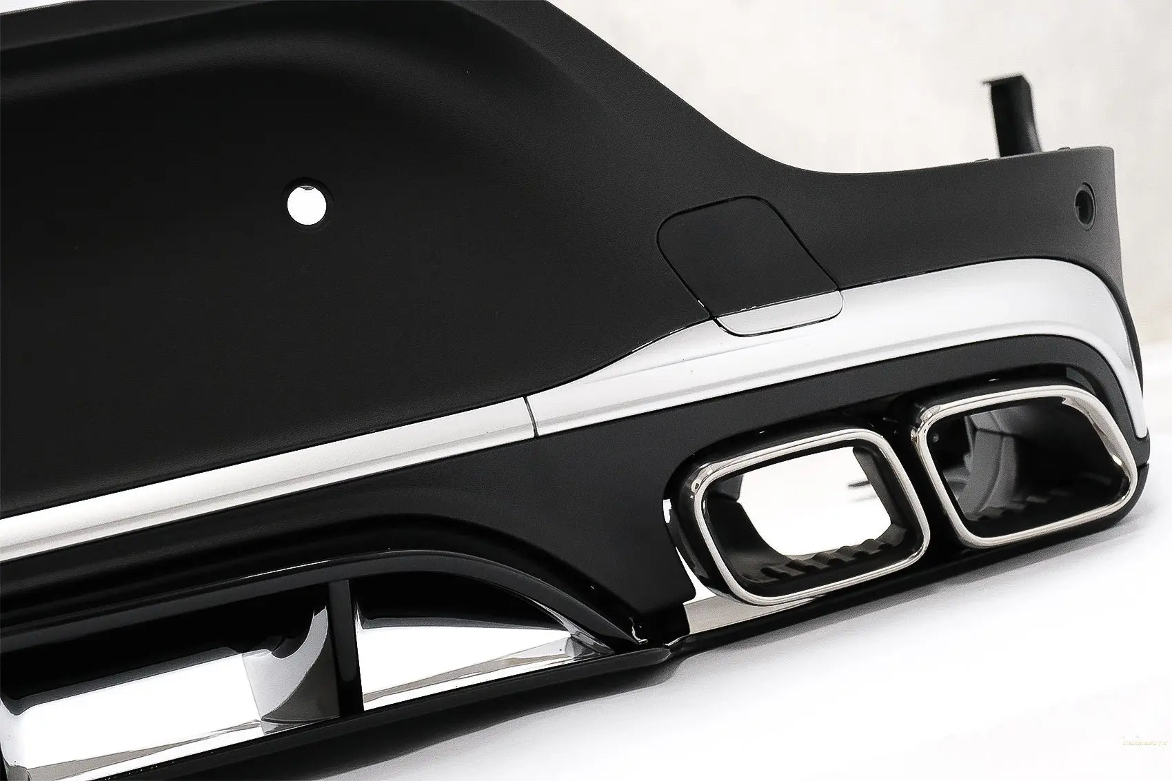 Heckdiffusor Mit Silbernen Schalldämpferspitzen Passend Für Mercedes GLC Coupe Facelift C253 (2020-) GLC63 Design KITT