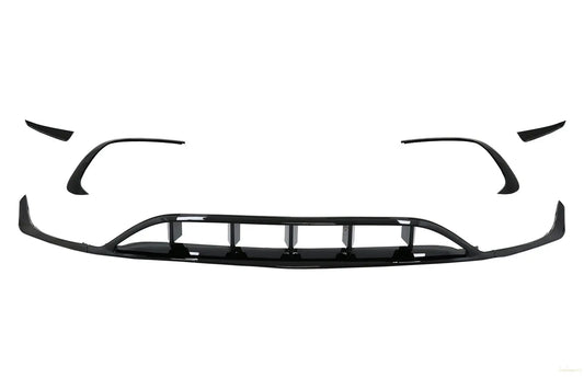 Heckdiffusor & Endrohre Endrohr Mit Splitter Finnen Aero Passend Für Mercedes A-Klasse W176 (2015-2018) Sport Pack All Black KITT
