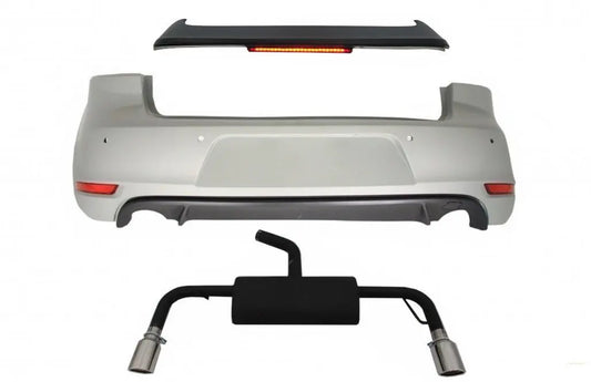 Heckschürze Dachspoiler Mit LED Bremslicht Passend Für VW Golf 6 VI (2008-2012) Und Auspuffanlage GTI Design KITT