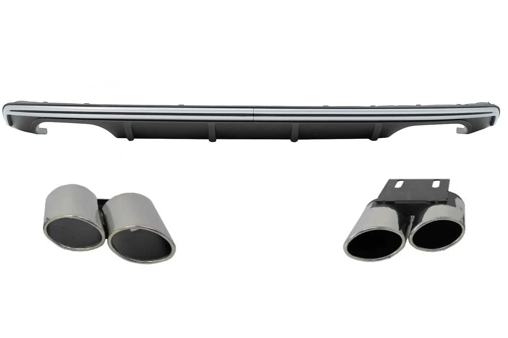 Heckschürze Diffusor Passend Für Audi A3 8V Fließheck Sportback (2012-2015) Mit Endrohren Endrohre S3 Quad Design KITT
