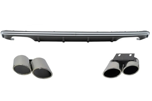 Heckschürze Diffusor Passend Für Audi A3 8V Fließheck Sportback (2012-2015) Mit Endrohren Endrohre S3 Quad Design KITT