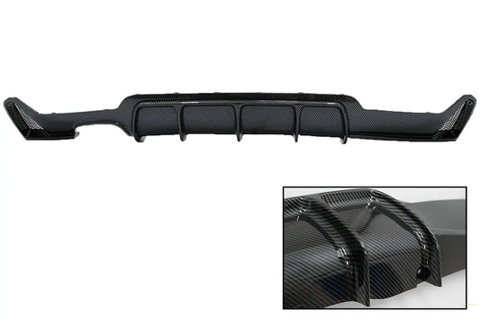 Heckschürze Diffusor Passend Für BMW 4er F32 F33 F36 (2013-2019) Coupé Cabrio M Performance Design Carbonfolie Beschichtet Links Doppelauslass KITT