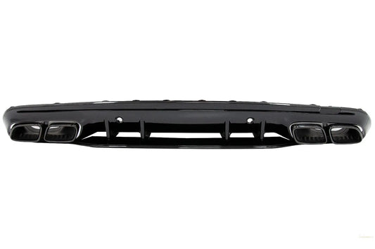Heckschürze Diffusor Passend Für Mercedes C-Klasse W205 S205 (2014-2020) C63s Design Schwarze Spitzen Nur Für AMG Sport Line KITT
