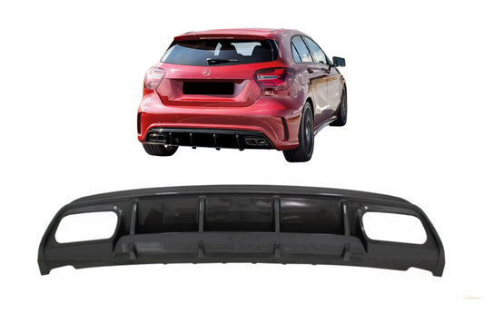 Heckschürze Diffusor Passend Für Mercedes W176 A-Klasse (2013-2018) A45 Facelift Design Carbonoptik KITT
