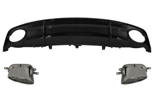 Heckschürze Diffusor Schwarz & Endrohre Passend Für Audi A7 4G Facelift (2015-2018) RS7 Design Nur S-Line KITT