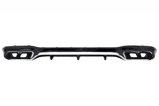 Heckschürze Luftdiffusor Mit Endschalldämpfer Schwarz Passend Für Mercedes E-Klasse W213 AMG Line (2016-2019) E63 Design KITT
