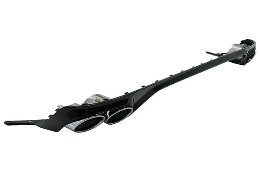 Heckschürze Spoiler Volant Diffusor Doppelauslass Passend Für Audi Q8 S-Line (2018-) Silberne Spitzen KITT