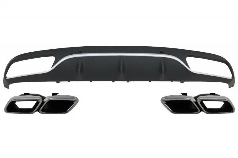 Heckschürzendiffusor Mit Auspuffendrohren Passend Für Mercedes C-Klasse C205 A205 Coupé Cabriolet (2014-2019) C63 Design KITT