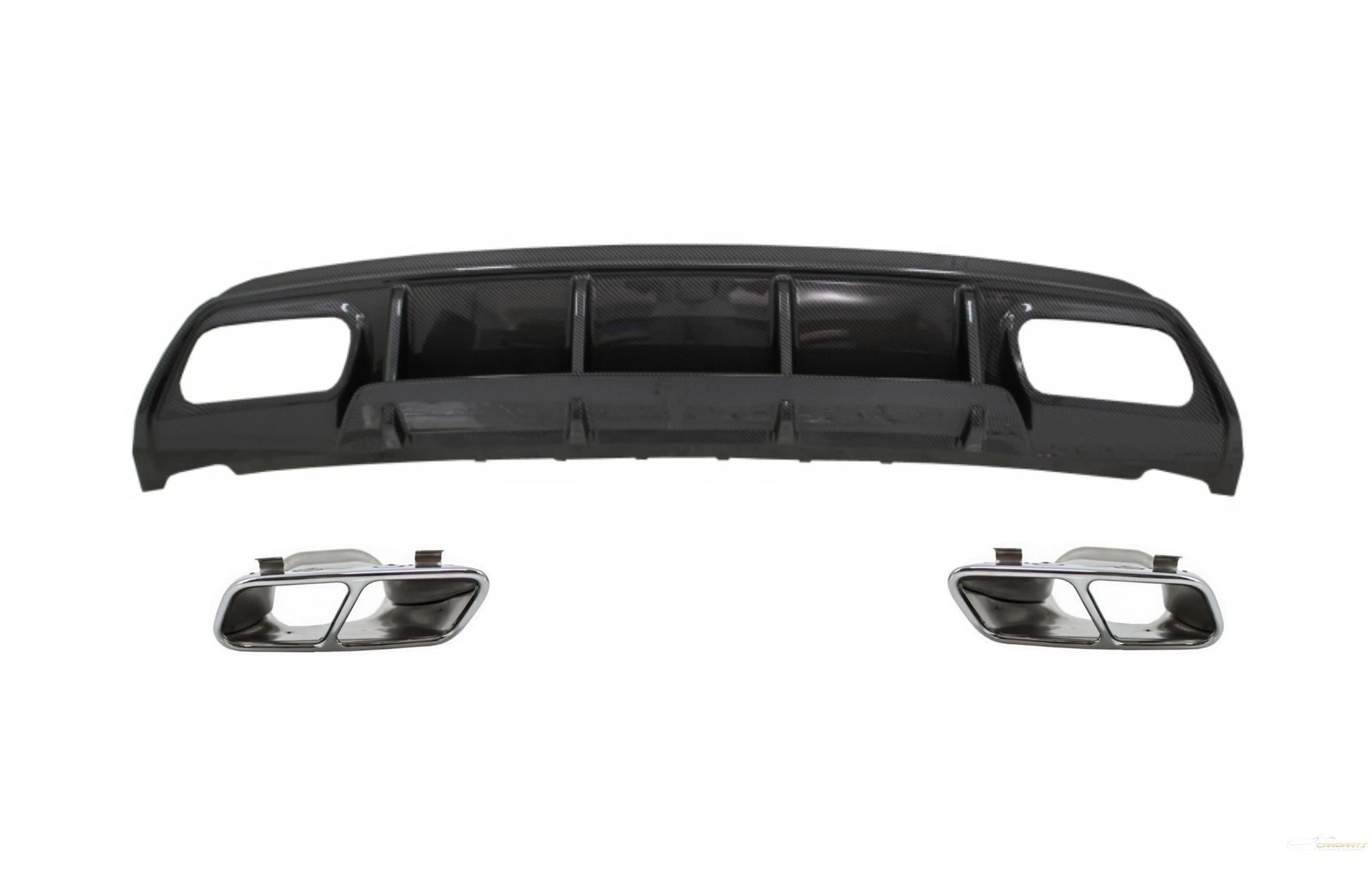Heckschürzendiffusor Mit Endschalldämpfer Passend Für Mercedes W176 A-Klasse (2013-2018) A45 Facelift Design Carbon Look KITT