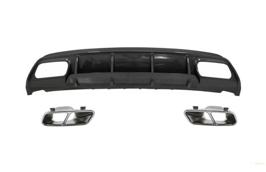 Heckschürzendiffusor Mit Endschalldämpfer Passend Für Mercedes W176 A-Klasse (2013-2018) A45 Facelift Design Carbon Look KITT