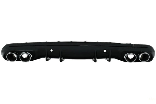 Heckschürzendiffusor Mit Endschalldämpfer Und Heckspoiler Mattschwarz Passend Für Mercedes C-Klasse W205 S205 AMG Sport Line (2014-2020) C43 Design KITT