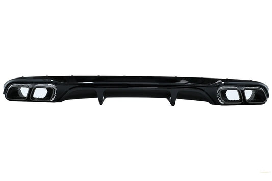 Heckschürzendiffusor Mit Schwarzen Auspuffendrohren Passend Für Mercedes E-Klasse W213 S213 Standard (2016-2020) E63 Design KITT