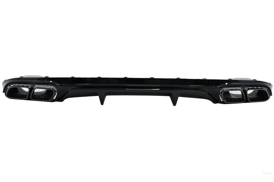 Heckschürzendiffusor Mit Schwarzen Auspuffendrohren Passend Für Mercedes E-Klasse W213 S213 Standard (2016-2020) E63 Design KITT