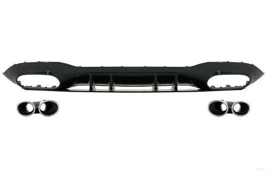 Heckschürzendiffusor Passend Für Mercedes A-Klasse V177 Limousine (2018-) Chromauspuff KITT
