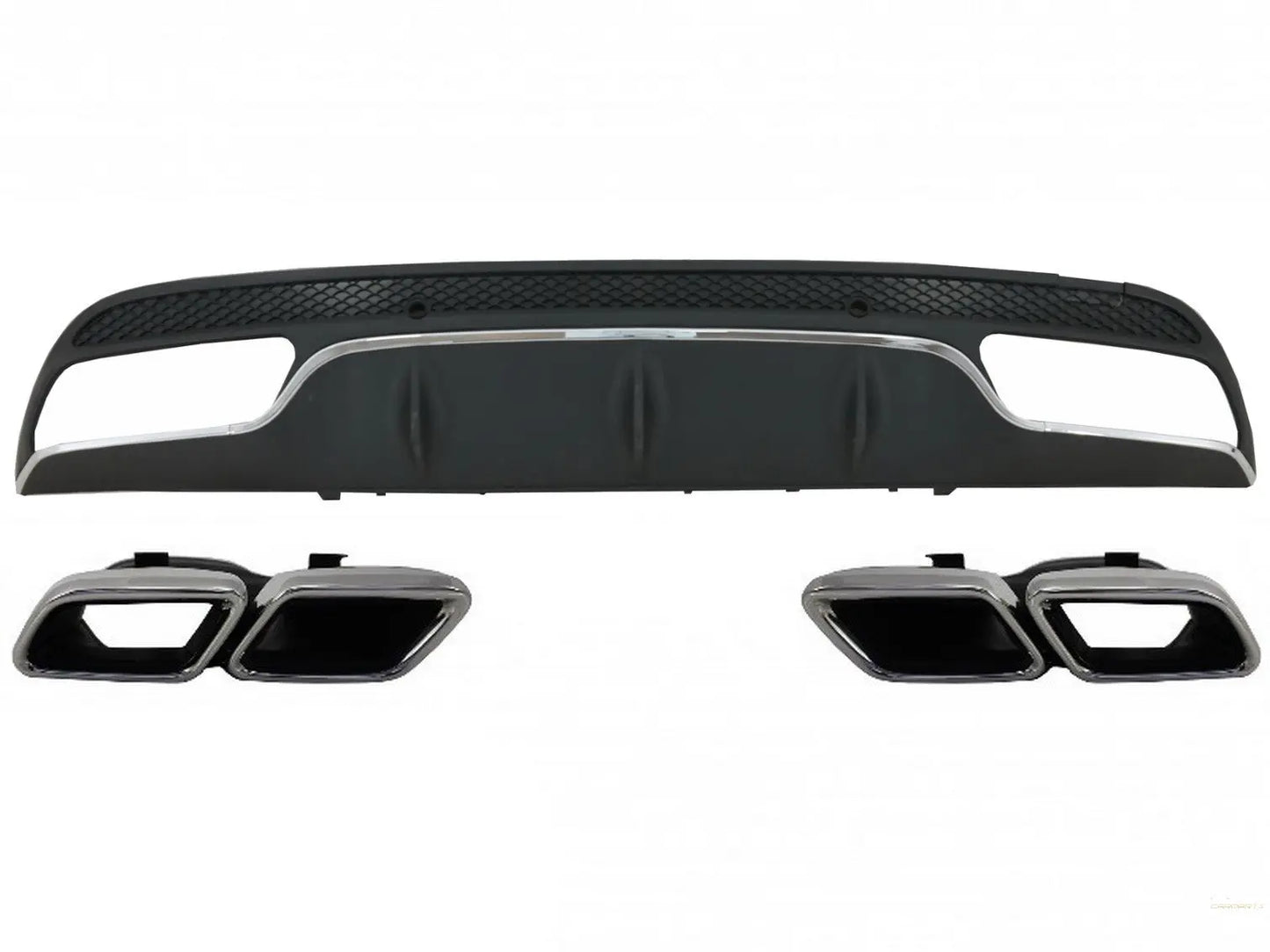 Heckschürzendiffusor Passend Für Mercedes C-Klasse W205 S205 (2014-2020) C63 Design Mit Endschalldämpferspitzen Nur Für Sportpaket KITT