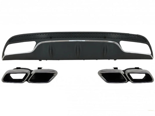 Heckschürzendiffusor Passend Für Mercedes C-Klasse W205 S205 (2014-2020) C63 Design Mit Endschalldämpferspitzen Nur Für Sportpaket KITT