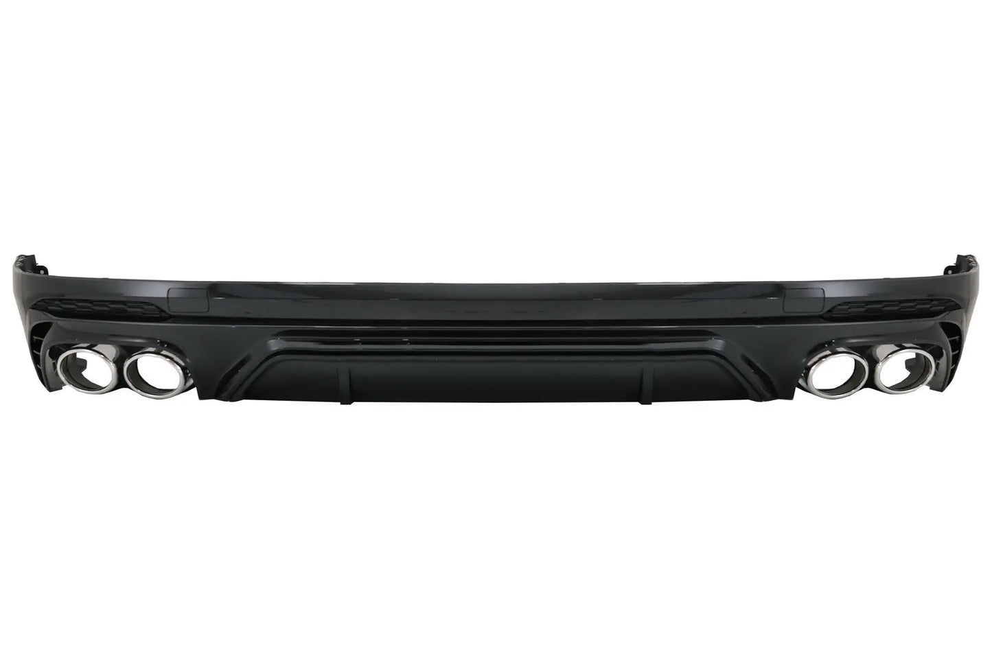 Heckschürzenspoiler Volant Diffusor Doppelauslass Passend Für Audi Q5 SUV Fy S-Line (2018-2020) Mit Silbernen Endrohren KITT